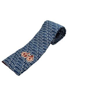 Rooster Vintage Men's Tie Bicycling Blue Rust Cream Straight End